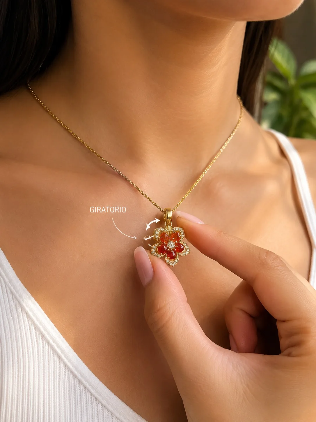 COLLAR GIRATORIO AMBAR BRILLANTE 