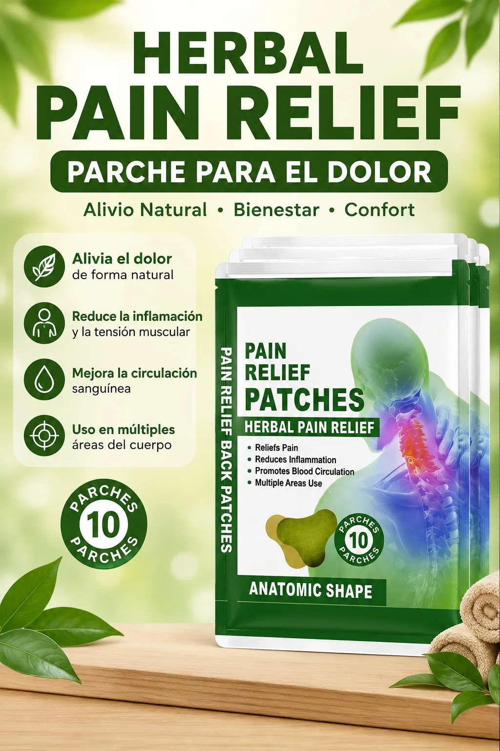 PARCHE PARA EL DOLOR  x10 UNIDADES