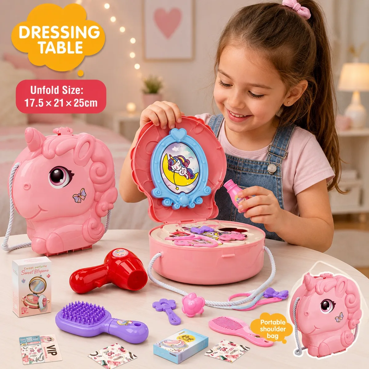 REMATE LONCHERA DE MAQUILLAJE UNICORNIO 