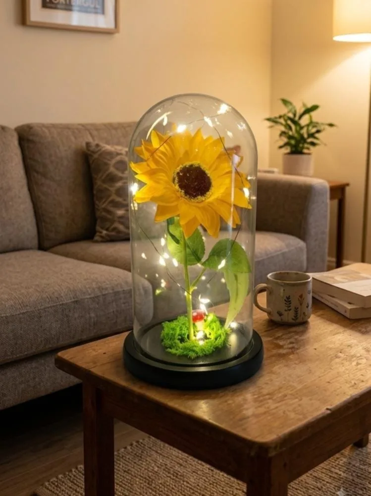 GIRASOL ENCAPSULADO CON LUCES 