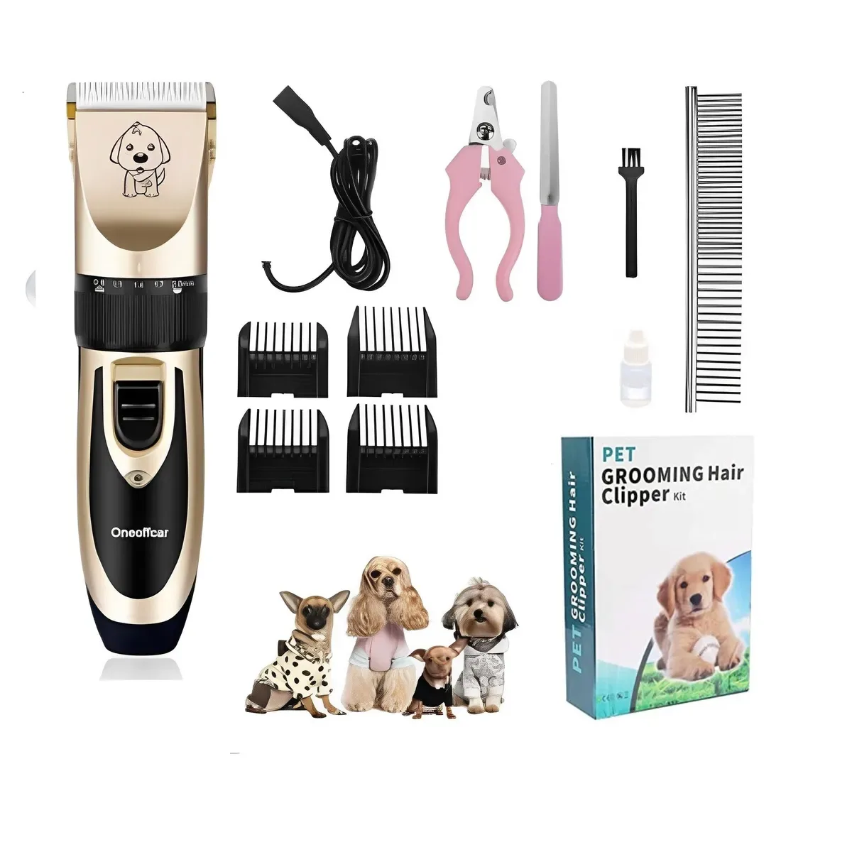 KIT DE PELUQUERÍA PARA MASCOTAS RECARGABLE